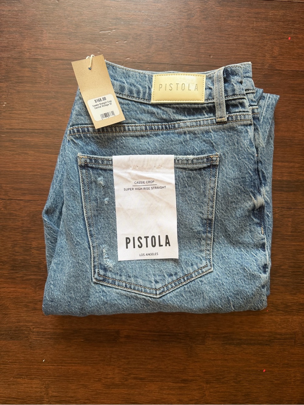 Pistola Cassie Crop Super High Rise Straight Jeans Central Vintage Wash